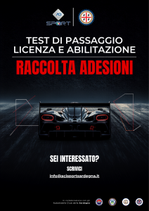 Test di abilitazione e passaggio di licenza ACI Sport: raccolta adesioni in Sardegna